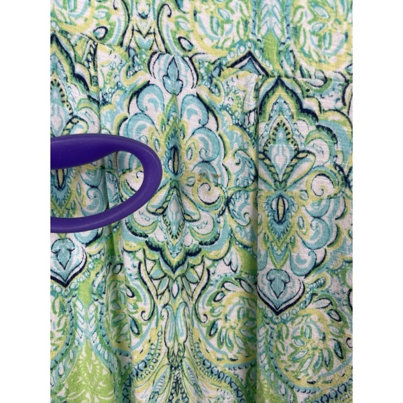 J. Jill Womens 2X Green Paisley‎ Comfy Casual Sleeveless Side Slit Maxi Dress - Picture 6 of 10